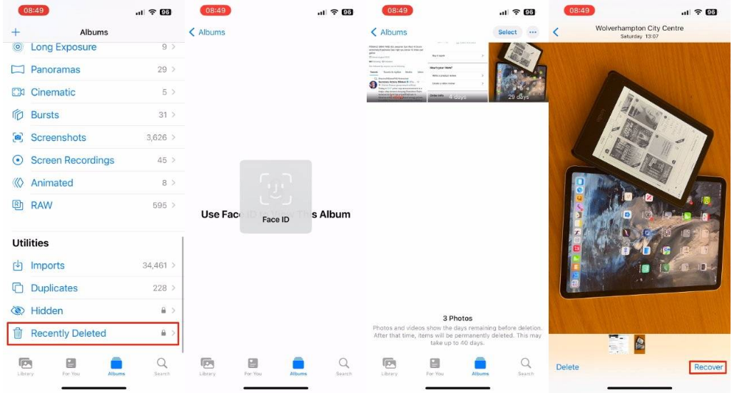 木里苹果14维修分享 iPhone14 上恢复已删除的照片 